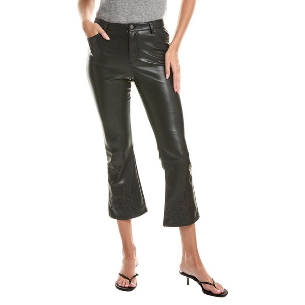 Johnny Was Womens Cyndi Cropped Baby Bootcut Pant, Black